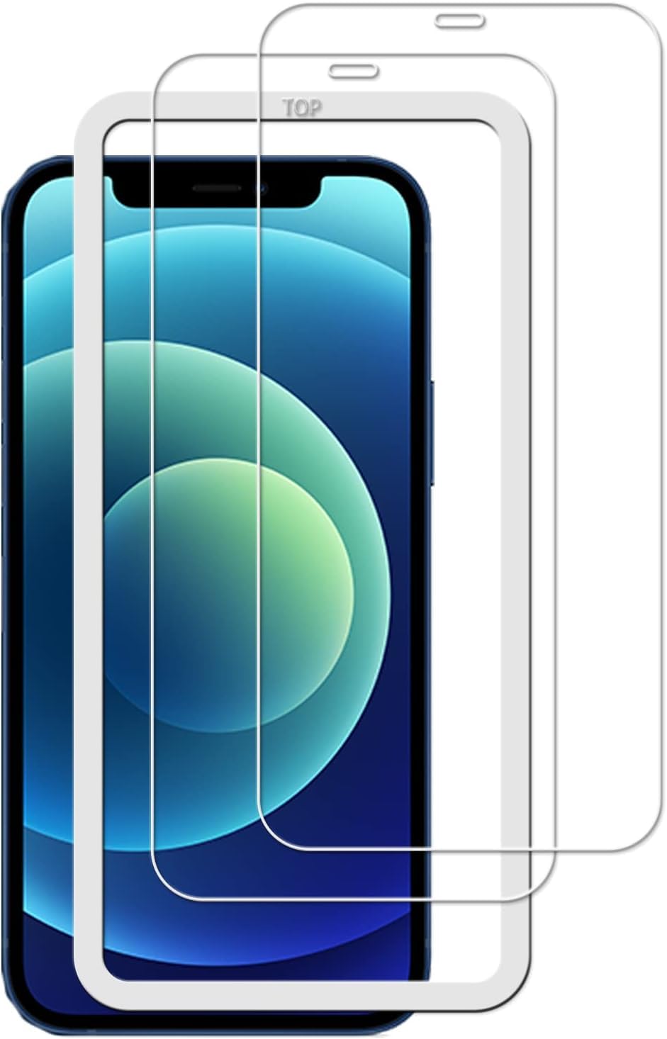 iPhone12 保護フィルム2枚付 Amazon | 【2枚セット】ガイド枠付き KPNS 日本素材製 強化ガラス